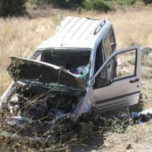 hafif ticari arac once agaca sonra direge carpti 5 yarali LmMWJV91